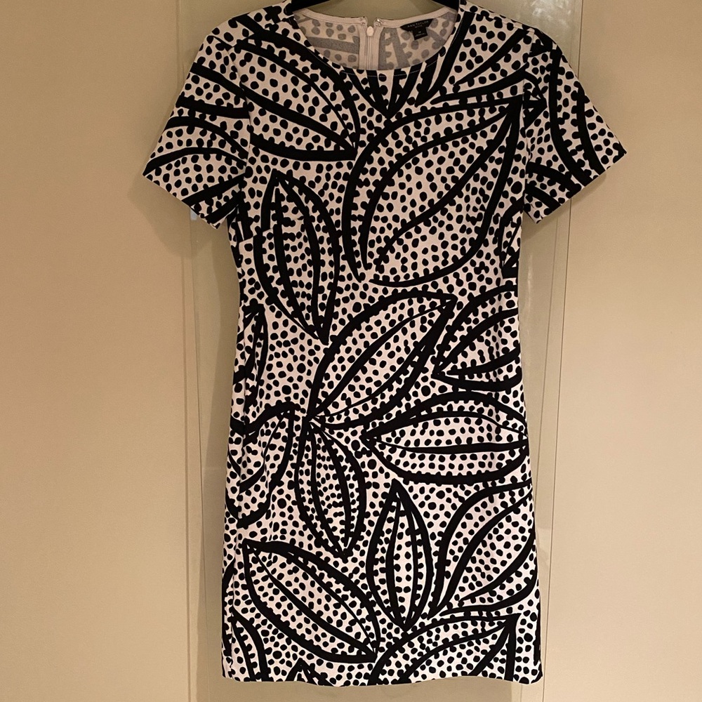 Ann Taylor Black & White Patterned Dress